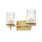 Z-Lite Grayson Vanity, 2-Light, 16 In.W x 5.75 In.L x 8.5 In.H, Modern Gold/Clear + Etched Opal 1949-2V-MGLD - alternate 6